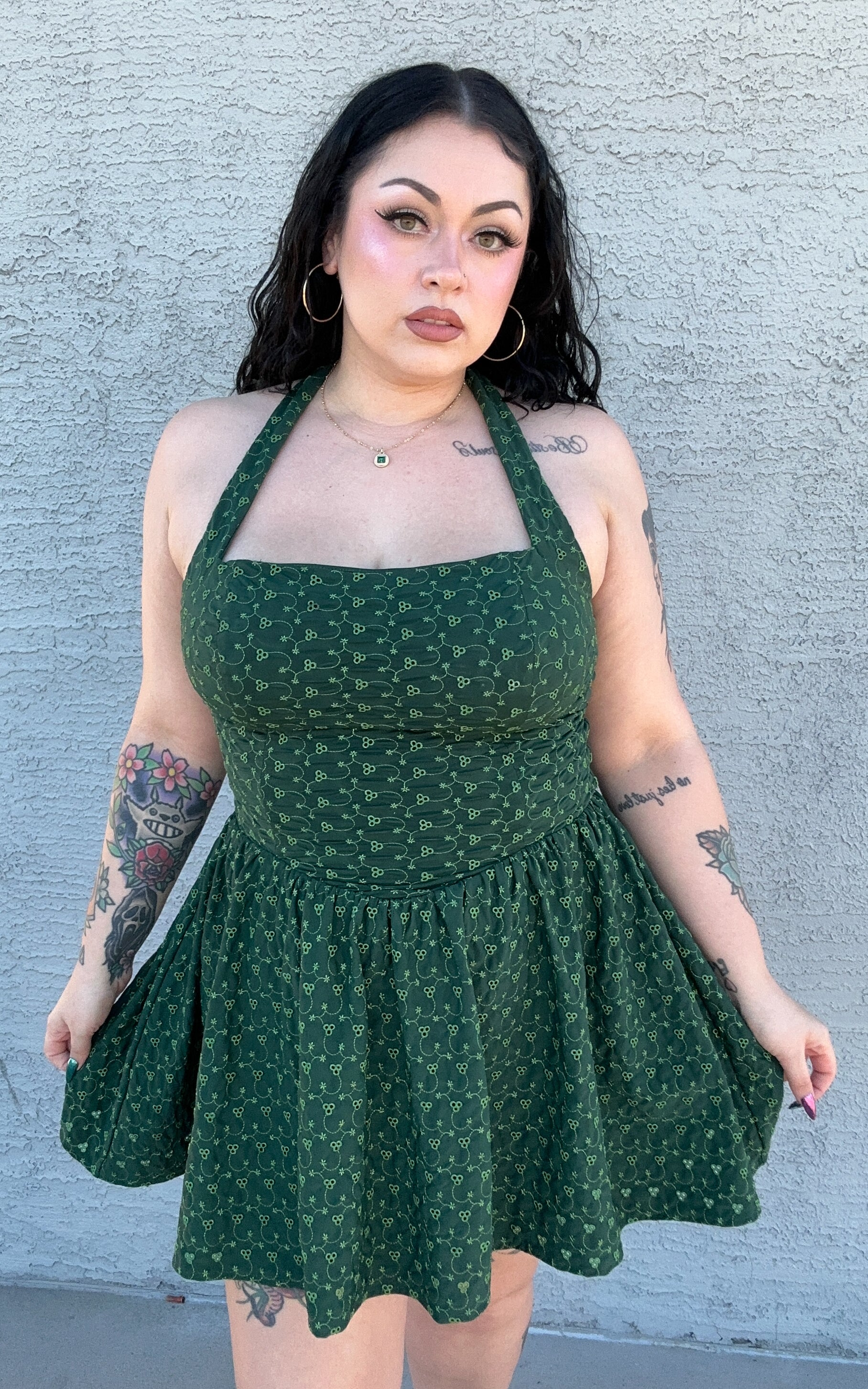Halter Mini Dress in Alpine Green - Image 4