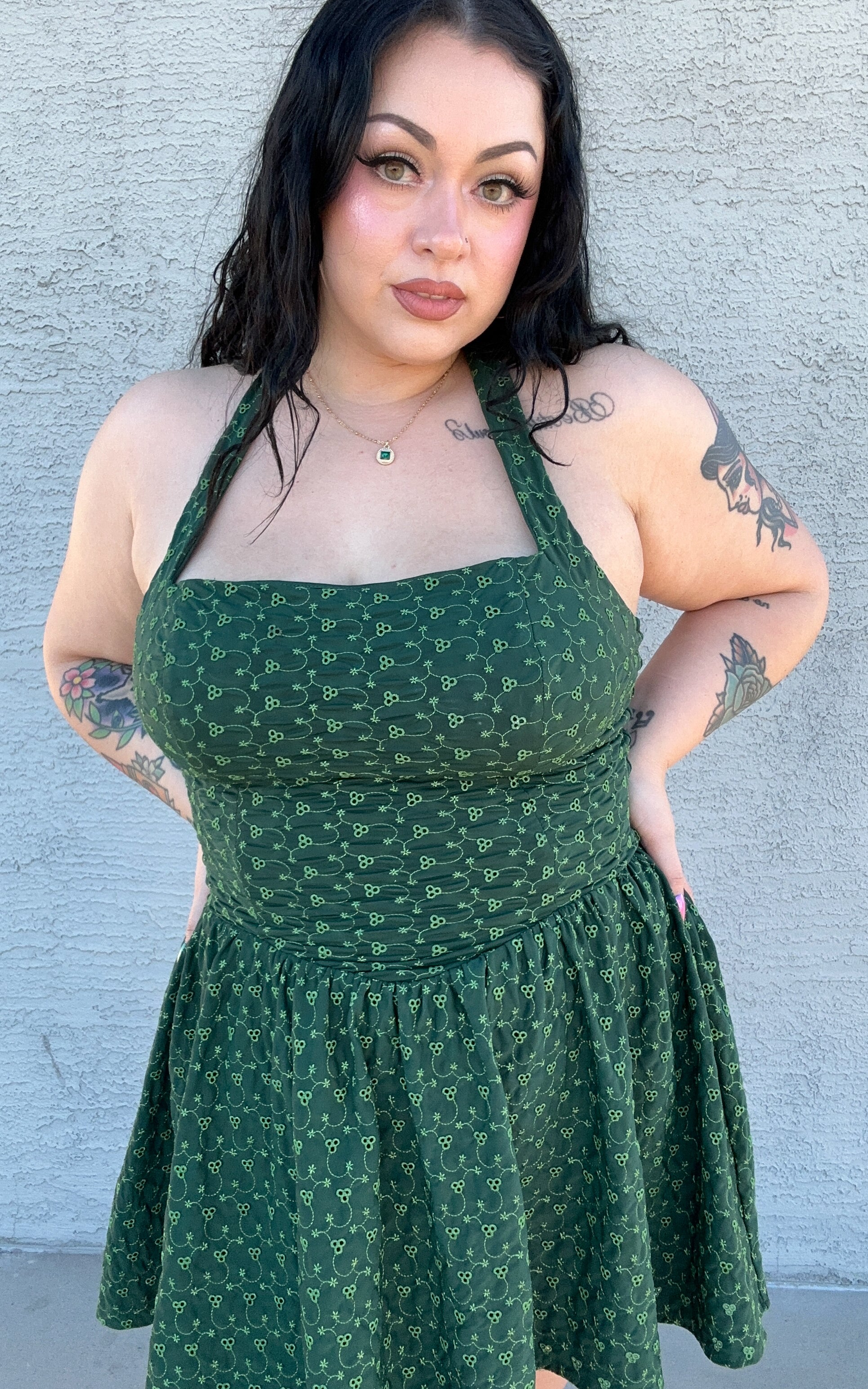 Halter Mini Dress in Alpine Green - Image 6