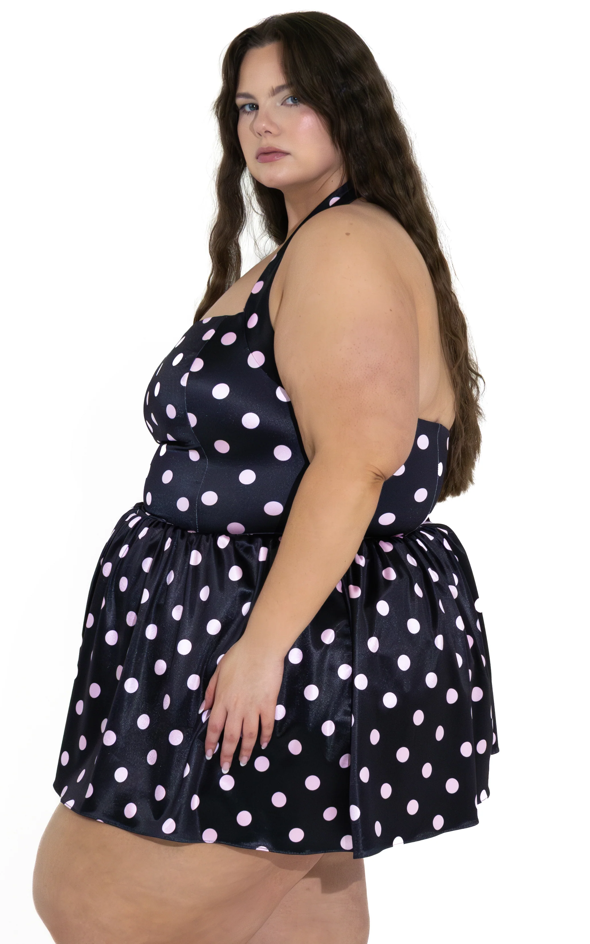 Halter Mini Dress in Polka Dot - Image 4