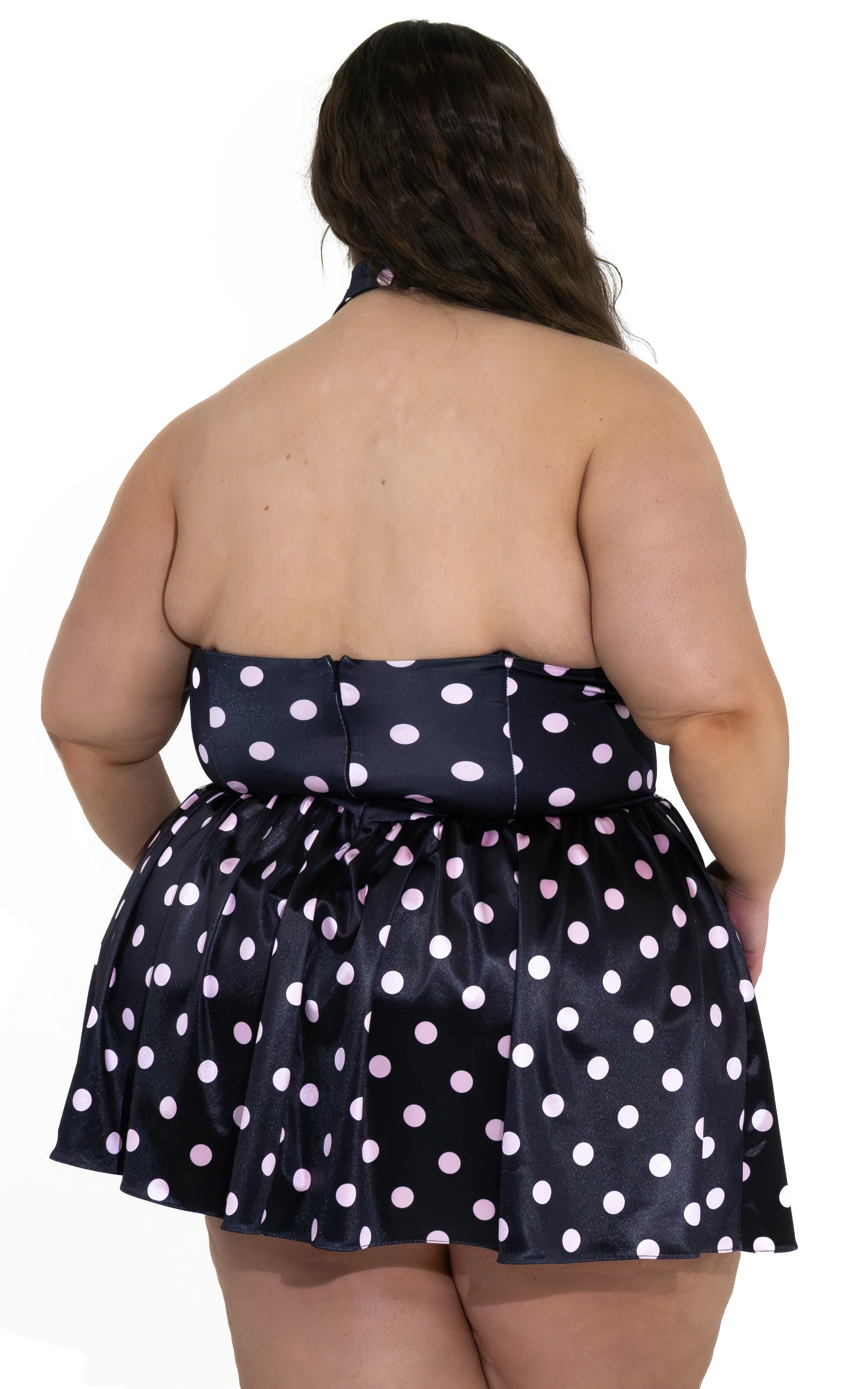 Halter Mini Dress in Polka Dot - Image 5