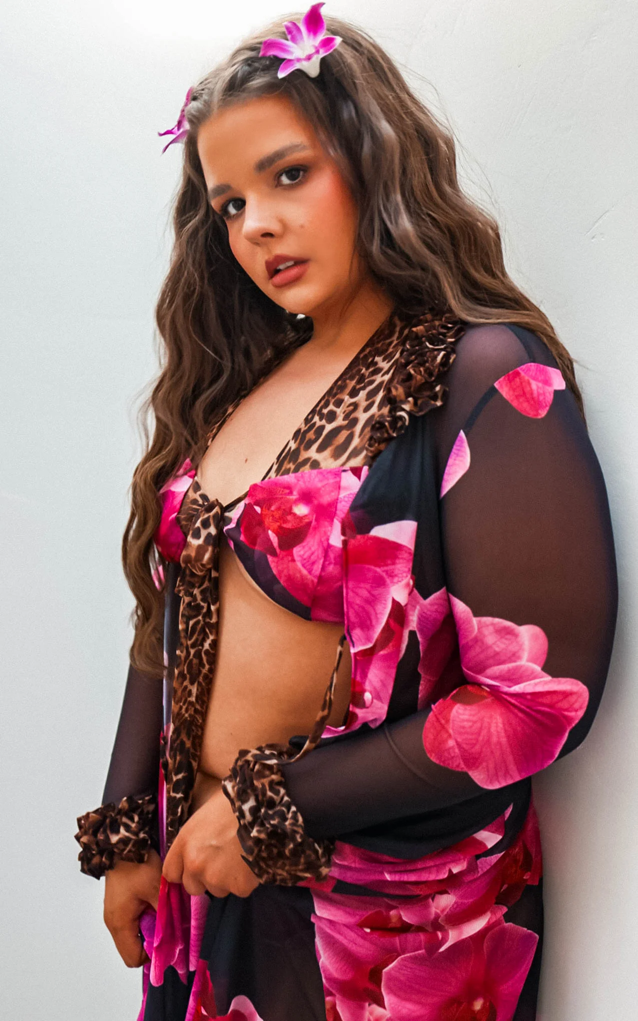 Orchid Majesty Mesh Cover-Up Robe - Image 6