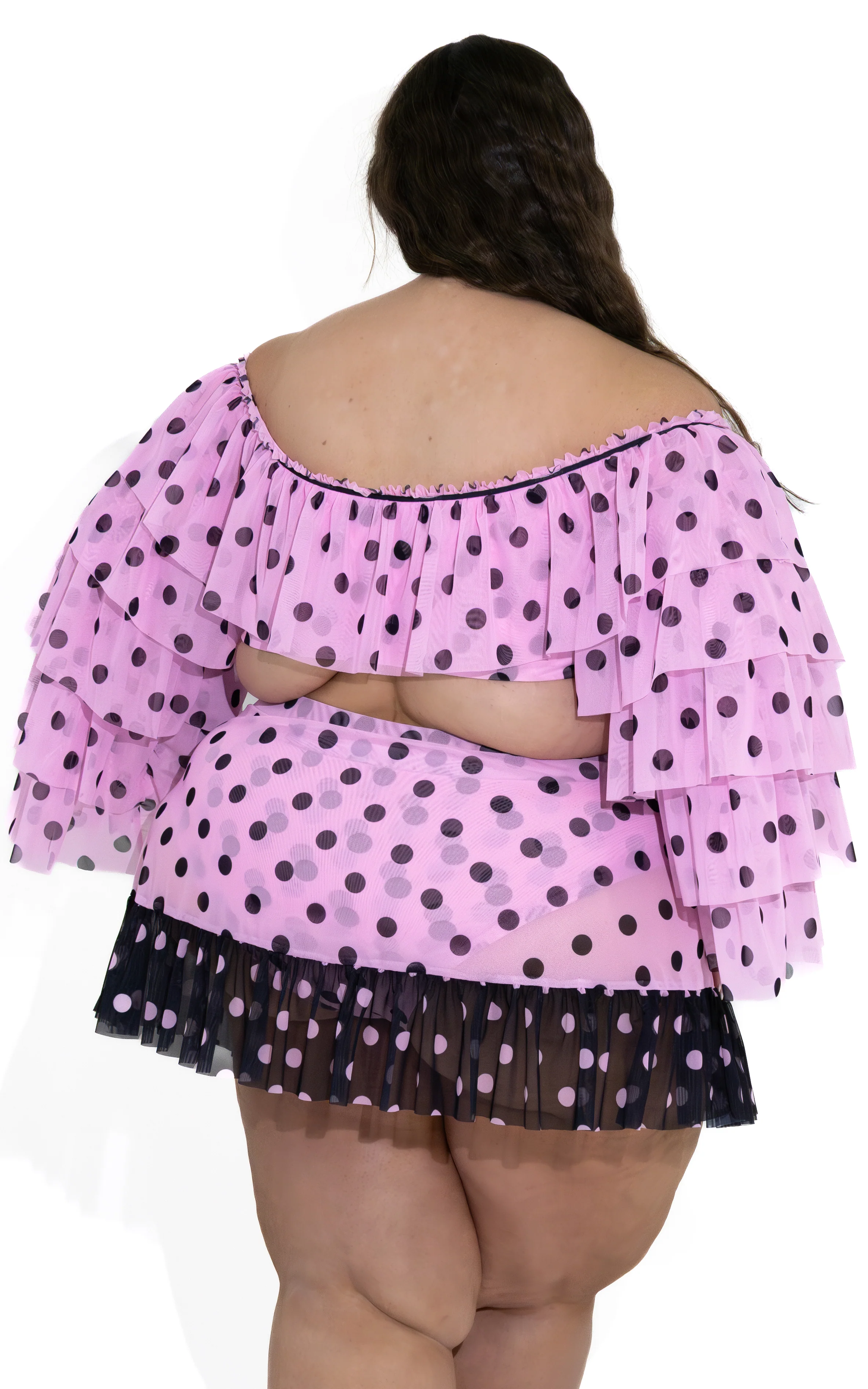 Tatum Top in Pink/Black Polka Dot - Image 5