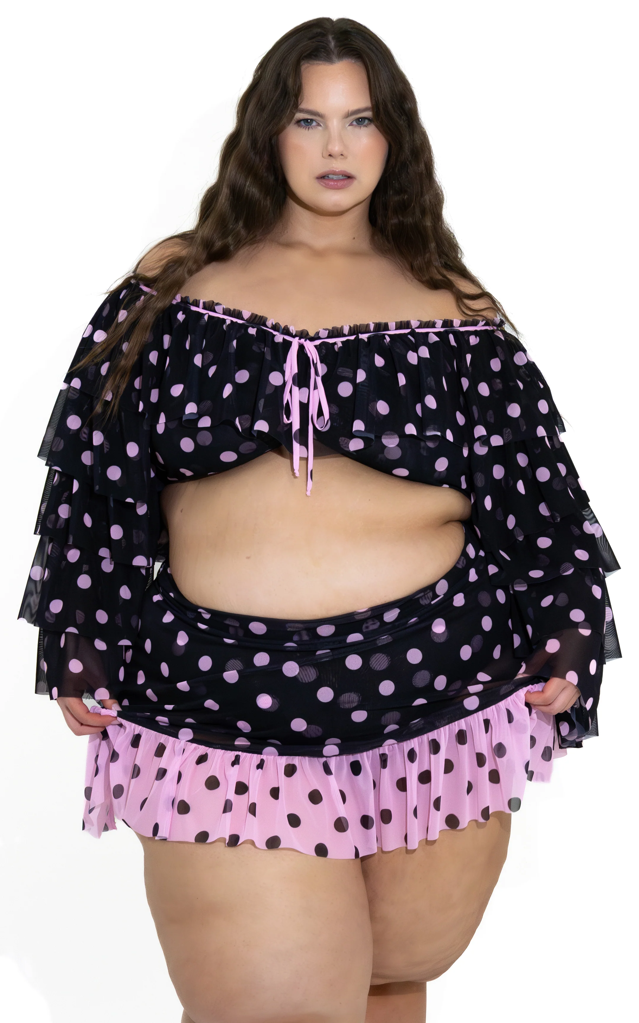 Tatum Bottom in Black/Pink Polka Dot - Image 2