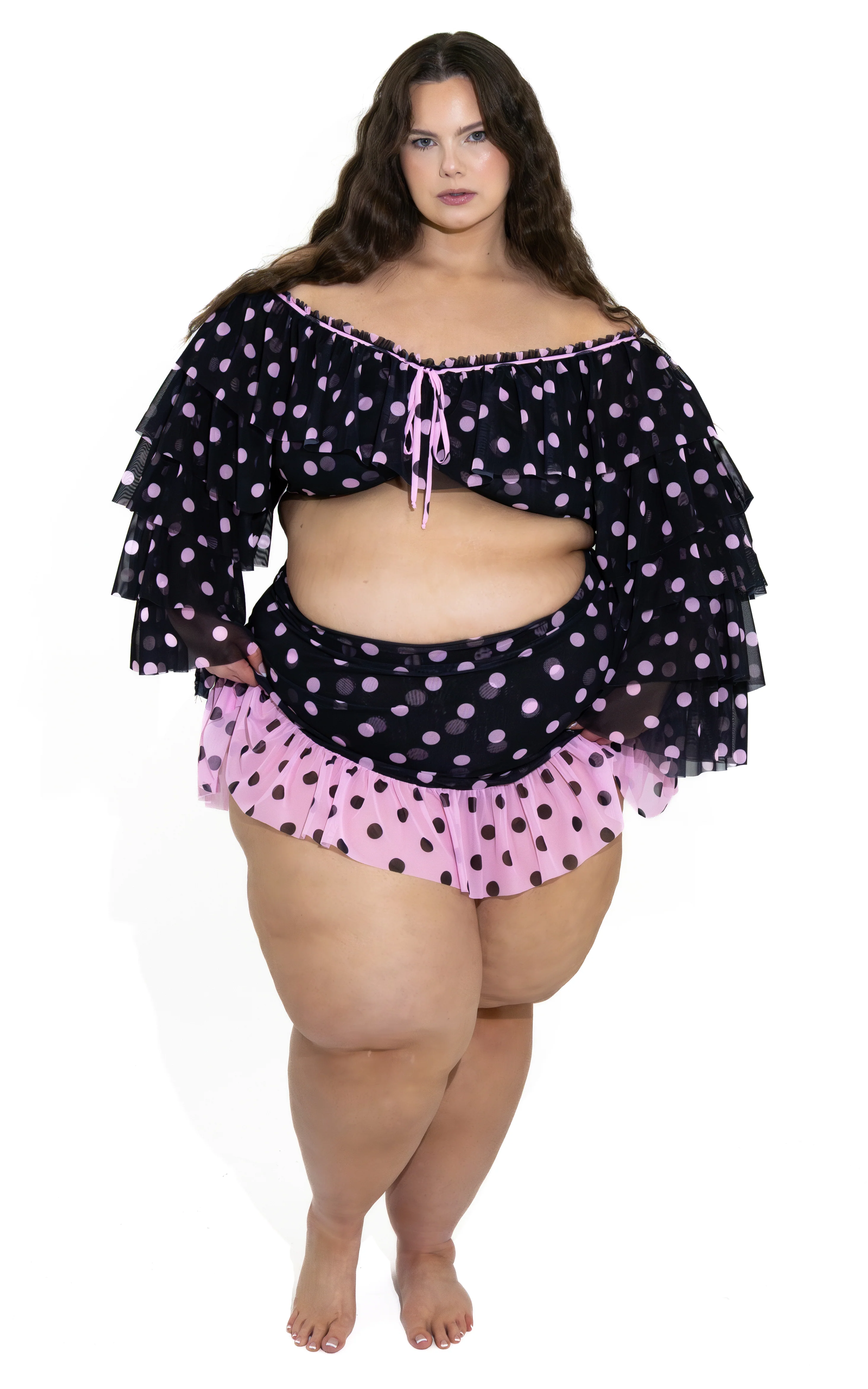 Tatum Bottom in Black/Pink Polka Dot - Image 3