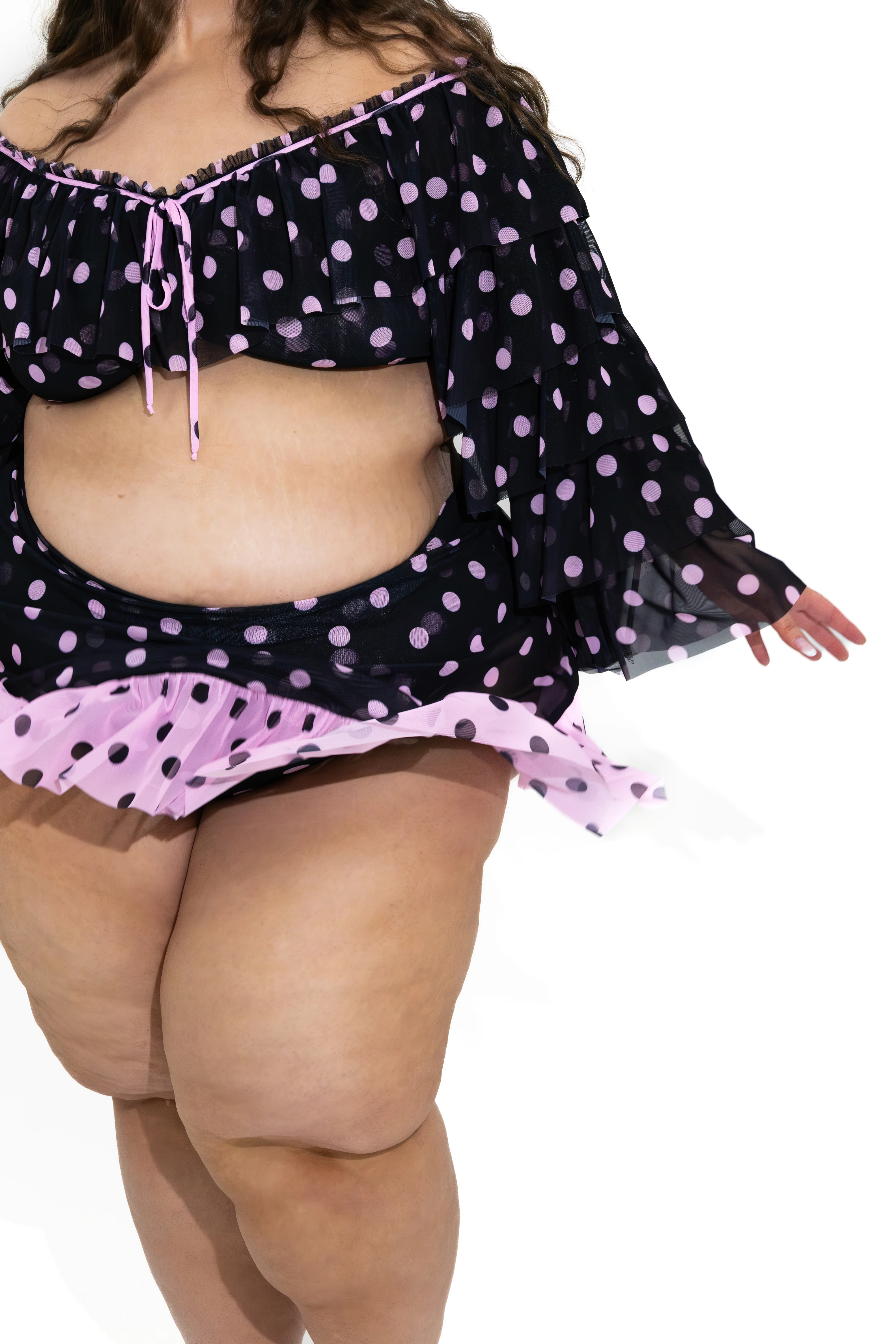 Tatum Bottom in Black/Pink Polka Dot - Image 4